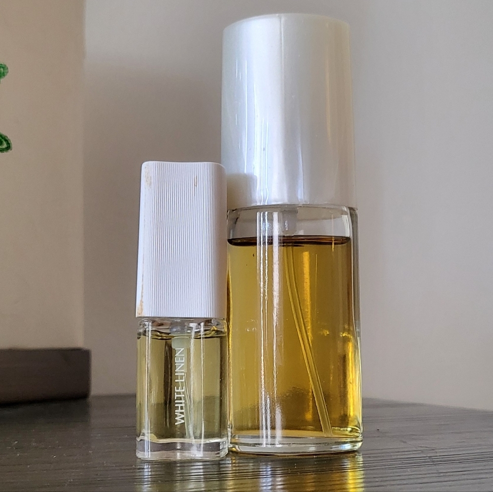Vintage Estee Lauder WHITE LINEN Parfum 0.18oz + Park Plaza 1oz